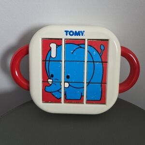 Vintage TOMY Rotating Puzzle Toy 1992 Animal Blocks Elephant Bear Retro